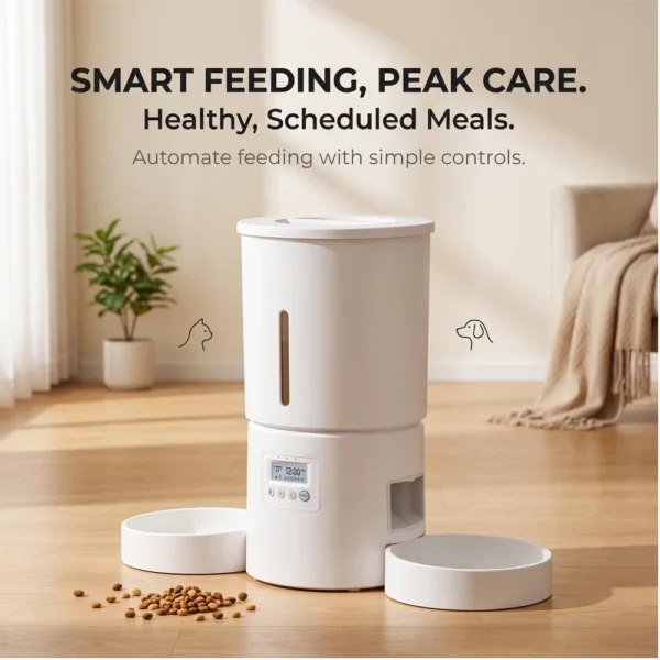 ZYfeede 4,2 L - Distributeur automatique de nourriture pour animaux à double bol