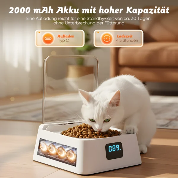 Distributeur automatique de nourriture humide pour chat avec bol de - vue 4